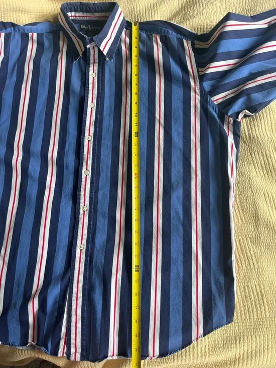 Men’s Ralph Lauren Button-Up Shirt – Classic Striped | 100% Cotton - Picture 6 of 7